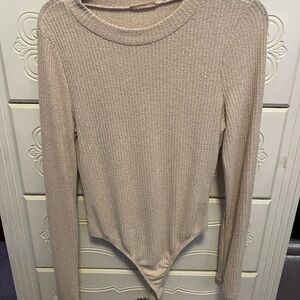 Miami Beige Ribbed Bodysuit